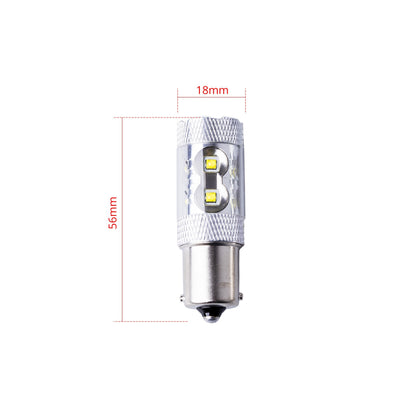 LED-lampa för bil – P21W – BA15S – 6000K – 10 LED – CREE XT-E – 2-pack