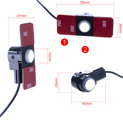 Parkeringssensor med display – Vit – ultraljudssensor – 4 sensorer – 4x 2,5 m