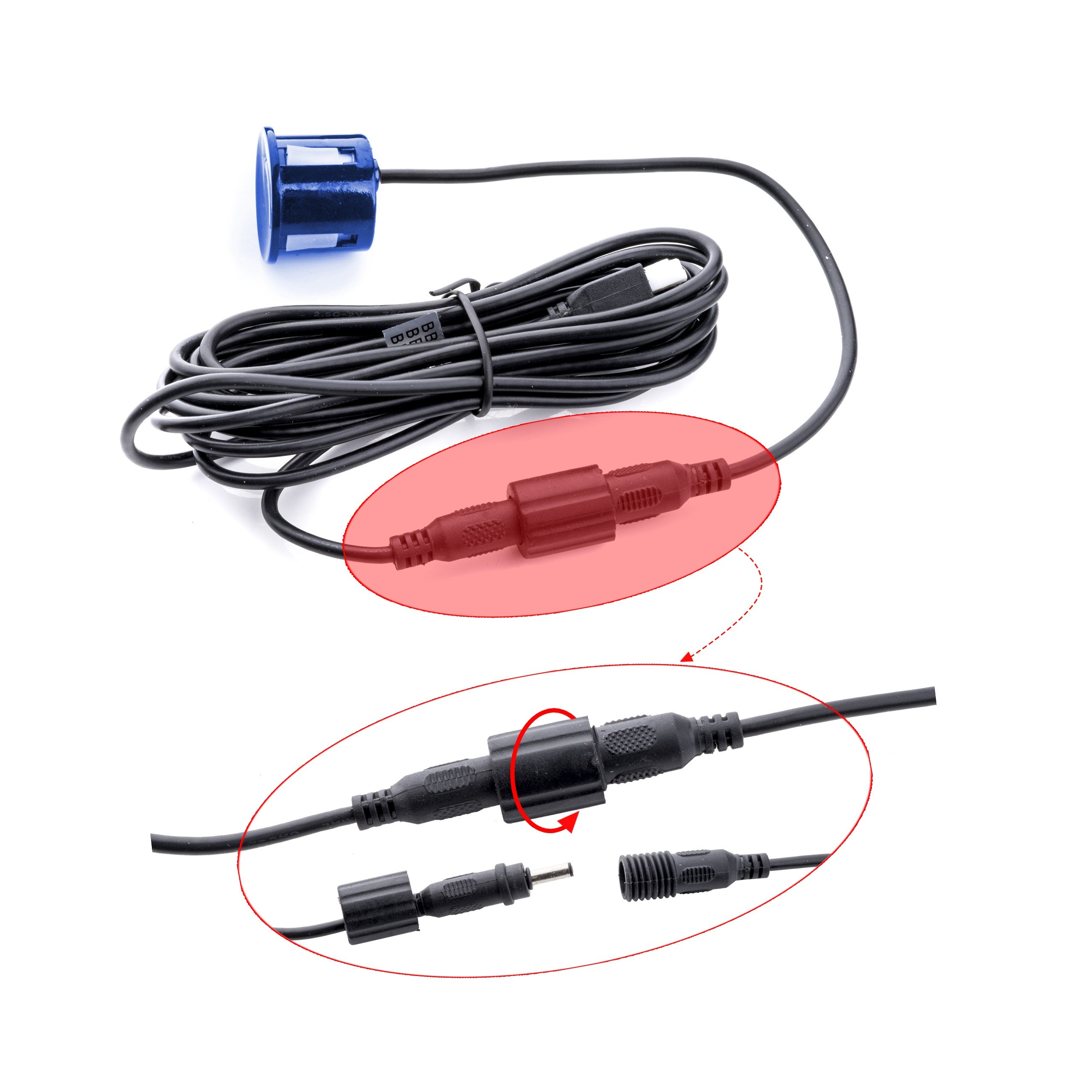 Parkeringssensor med display – Blå – ultraljudssensor – 4 sensorer – 4x 2,5 m