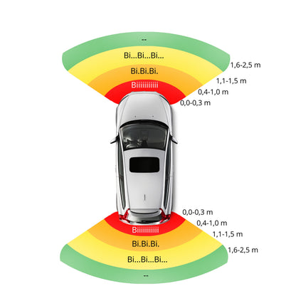 Parkeringssensor med display – Röd – ultraljudssensor – 4 sensorer – 4x 2,5 m