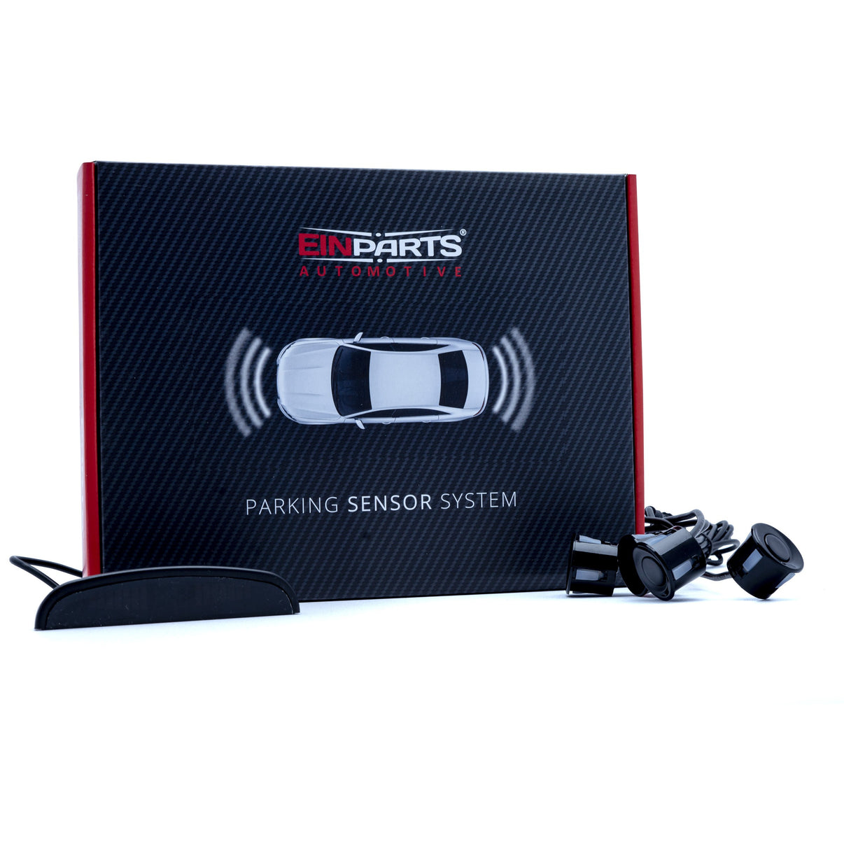 Parkeringssensor med display – Svart – ultraljudssensor – 4 sensorer – 4x 2,5 m