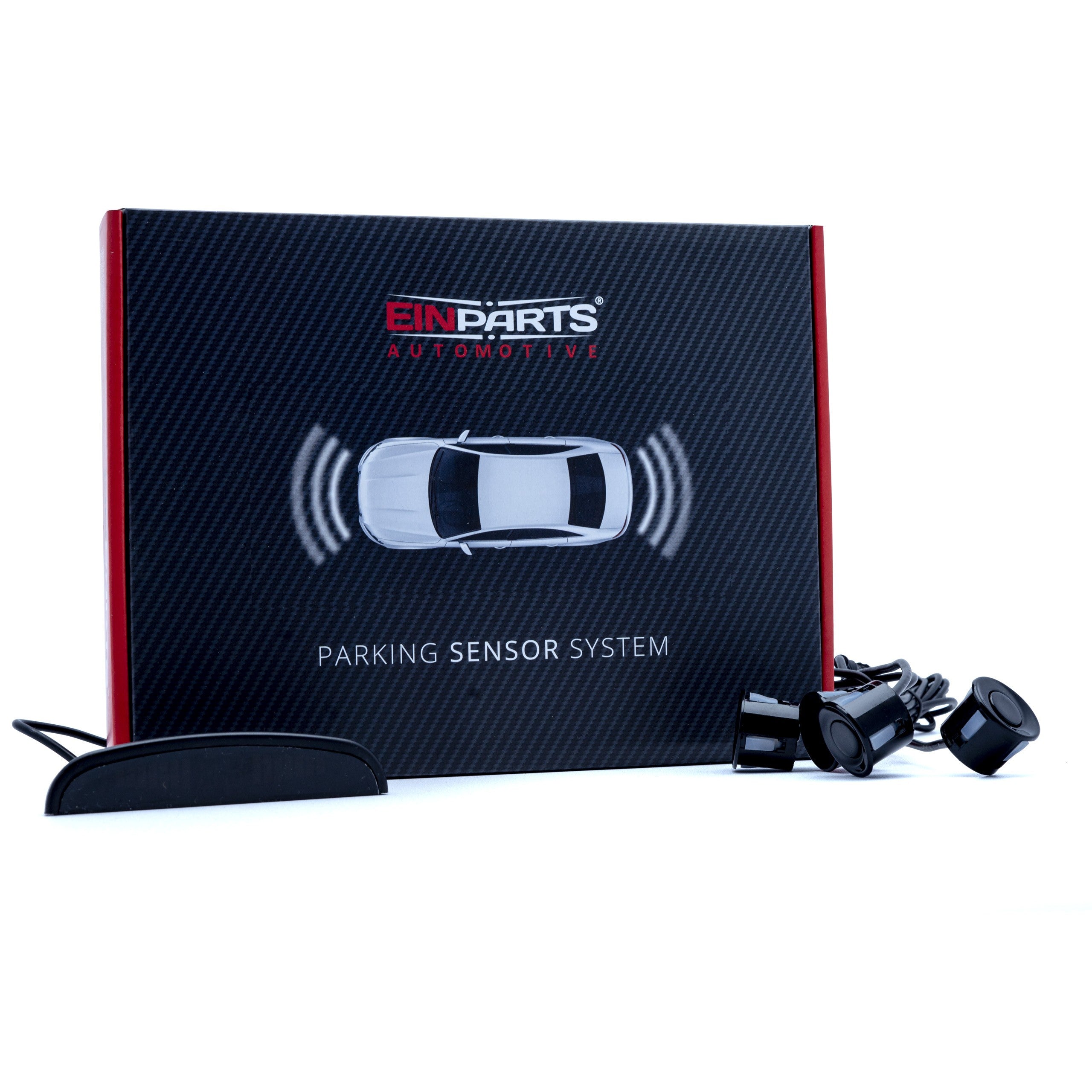 Parkeringssensor med display – Svart – ultraljudssensor – 4 sensorer – 4x 2,5 m