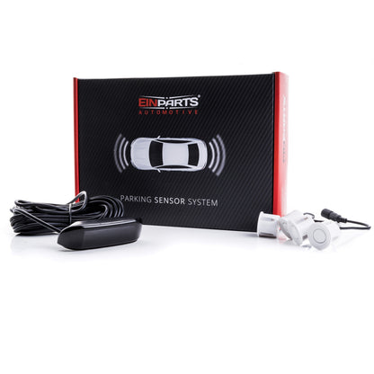 Parkeringssensor med display – Vit – ultraljudssensor – 4 sensorer – 4x 2,5 m