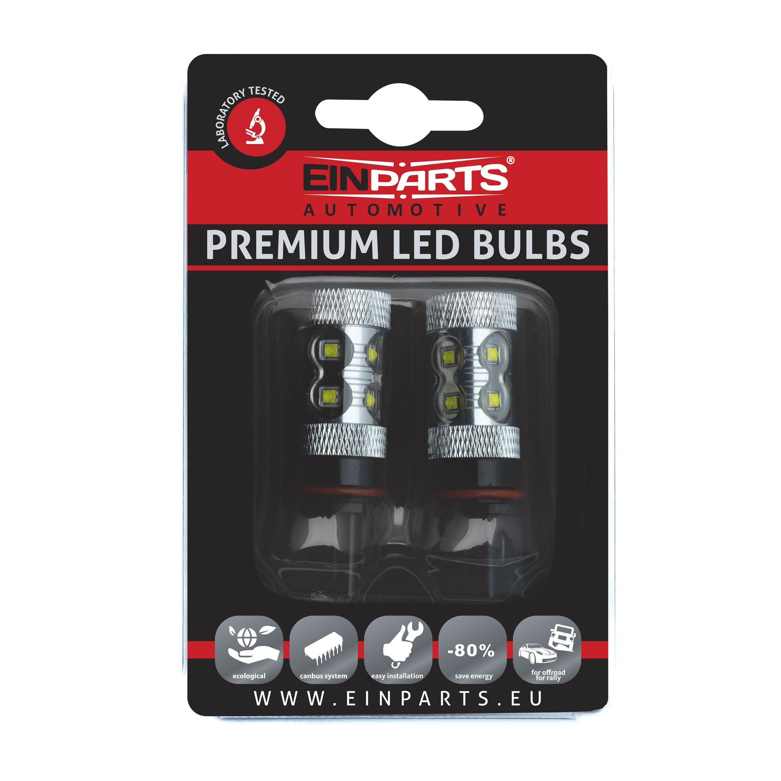 LED-lampa för bil – P13W – PG18.5D-1 – 6000K – 10 LED – CREE XB-D – 2-pack