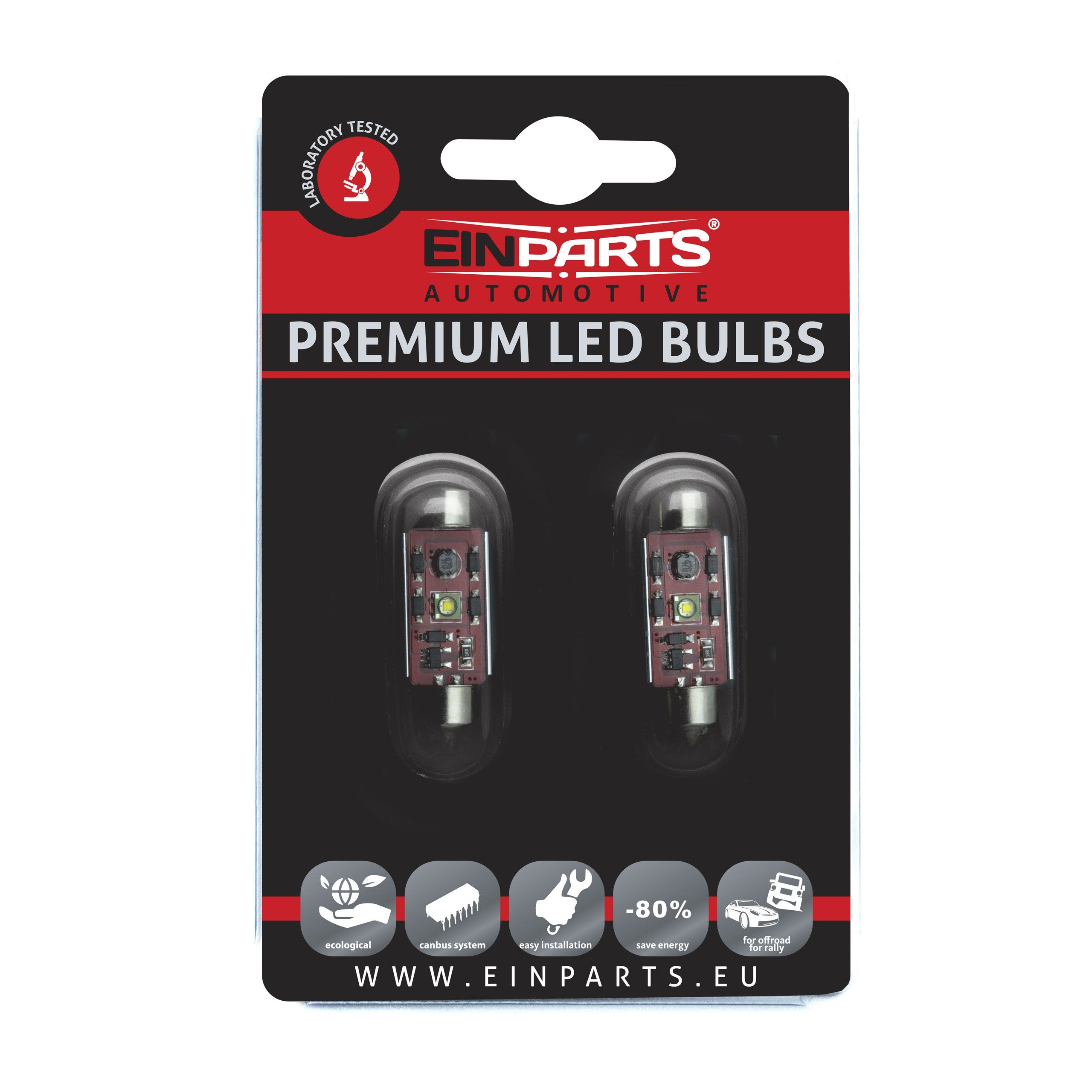 LED-lampa för bil – C10W – SV8.5–8 – 6000K – 1 LED – CREE XP-E – 2-pack