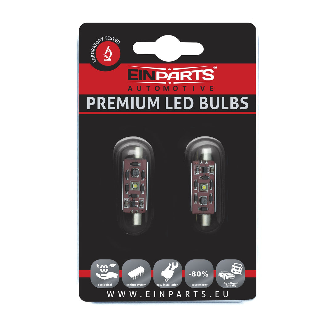 LED-lampa för bil – C10W – SV8.5–8 – 6000K – 1 LED – CREE XP-E – 2-pack