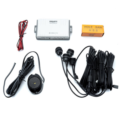 Parkeringssensor med summer – Vit – ultraljudssensor – 4 sensorer – 4x 2,5 m