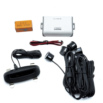 Parkeringssensor med display – Svart – ultraljudssensor – 4 sensorer – 4x 2,5 m