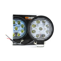 LED-arbetslampa – 27 W – 6000K – 9 LED – 2025 LM – 116 mm