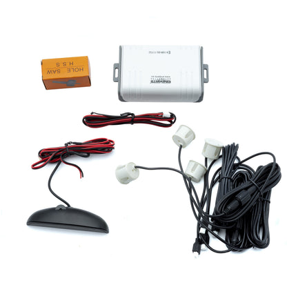 Parkeringssensor med display – Pärlvit – ultraljudssensor – 4 sensorer