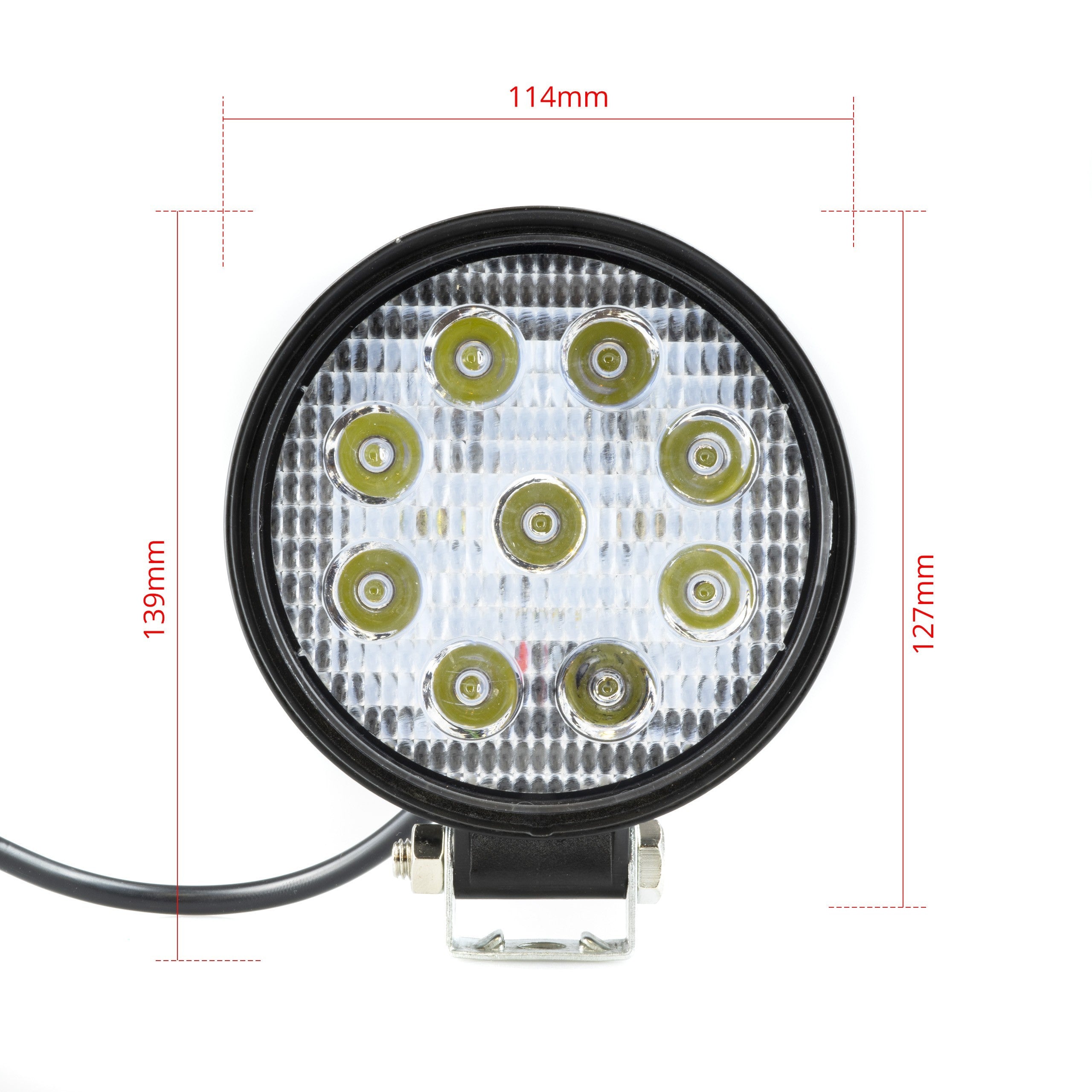 LED-arbetslampa – 27 W – 6000K – 9 LED – 2025 LM – 116 mm