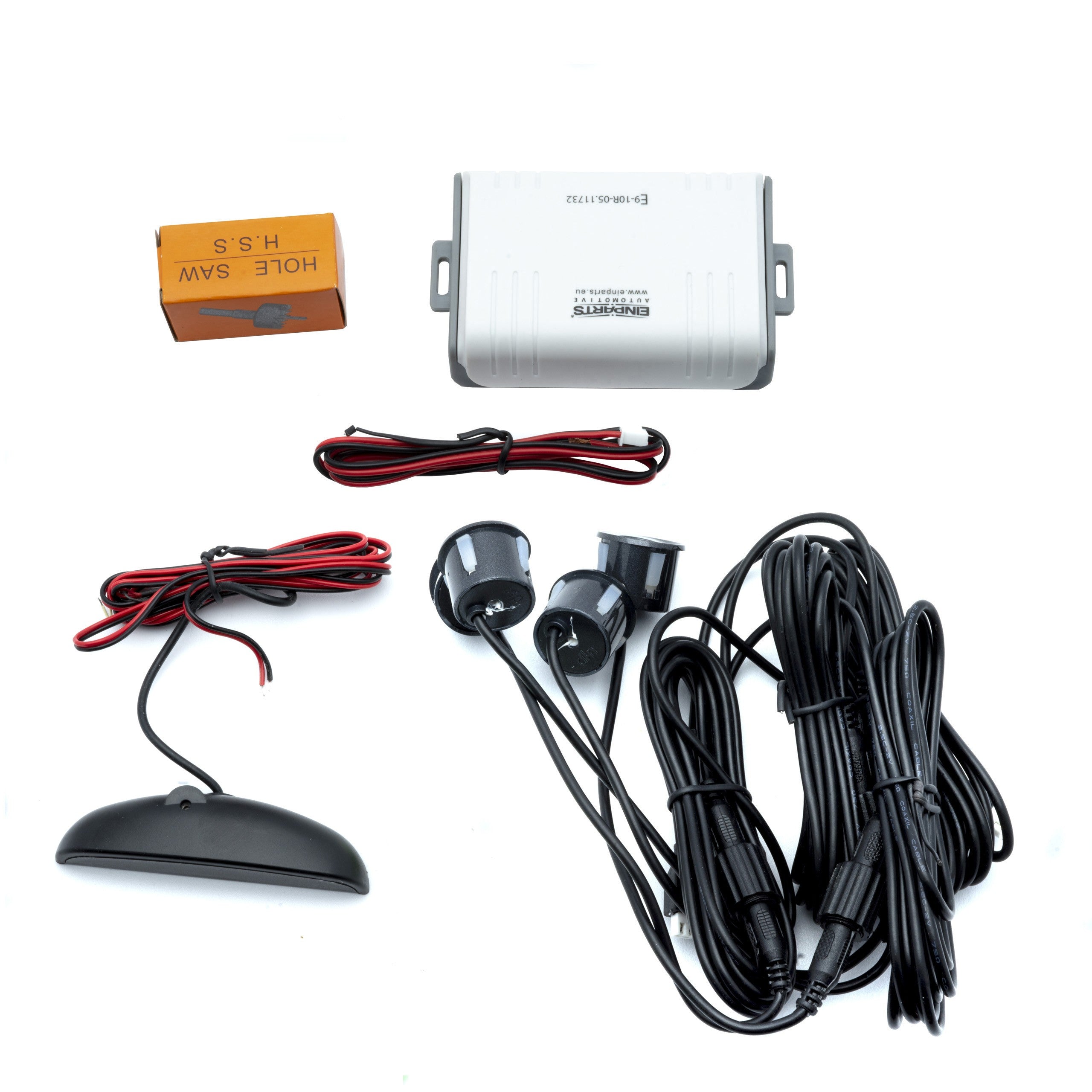 Parkeringssensor med display – Grafit – ultraljudssensor – 4 sensorer – 4x 2,5 m