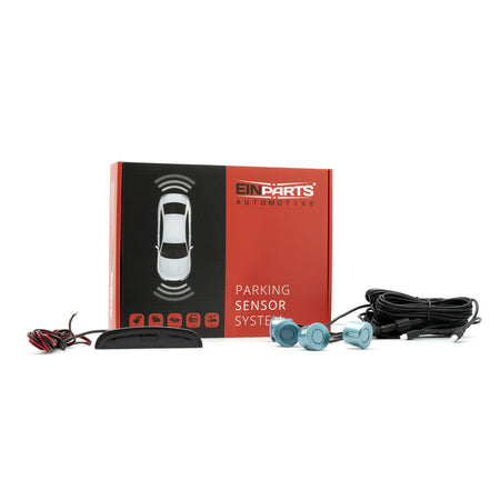 Parkeringssensor med display – Cyan – ultraljudssensor – 4 sensorer – 4x 2,5 m