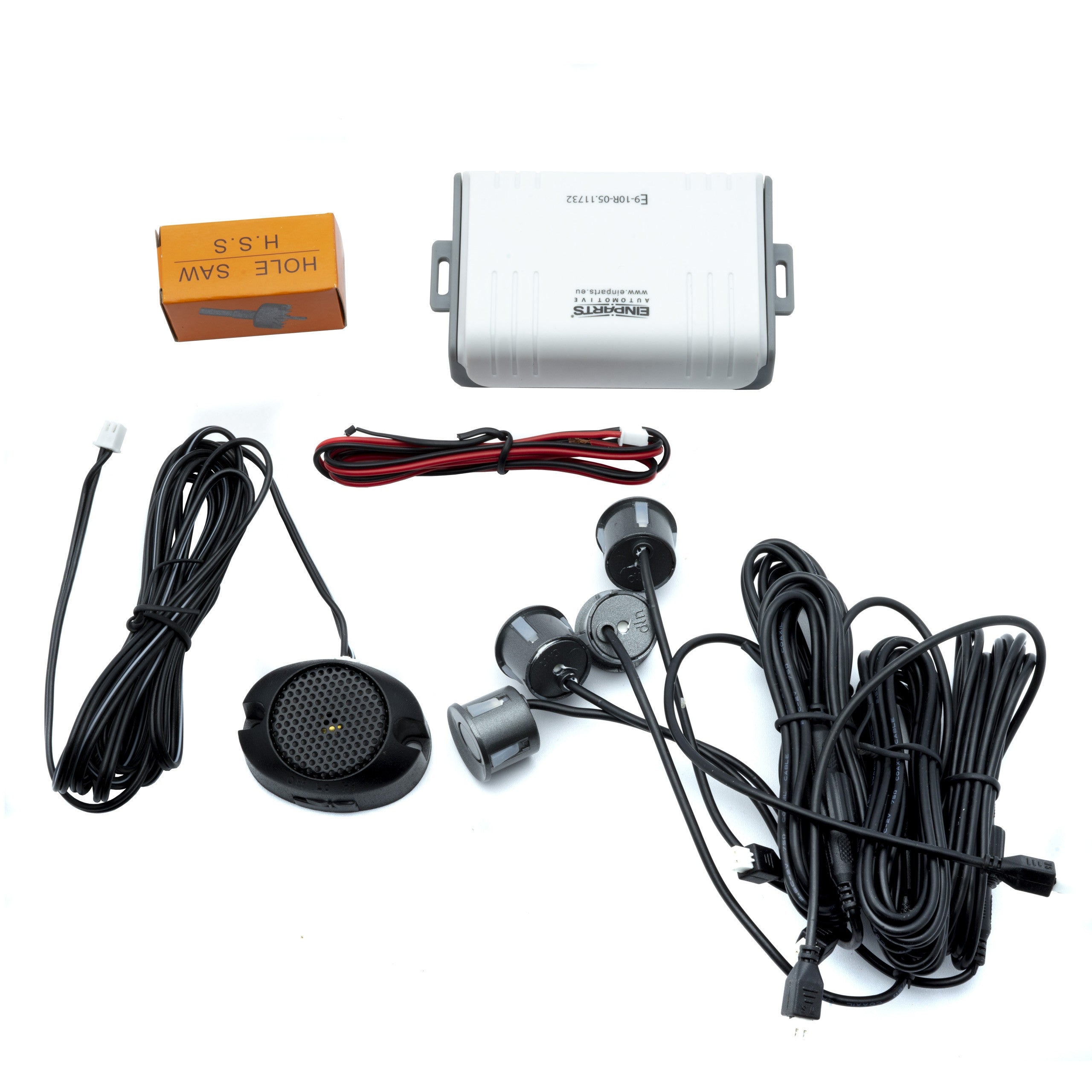 Parkeringssensor med summer – Antracit – ultraljudssensor – 4 sensorer
