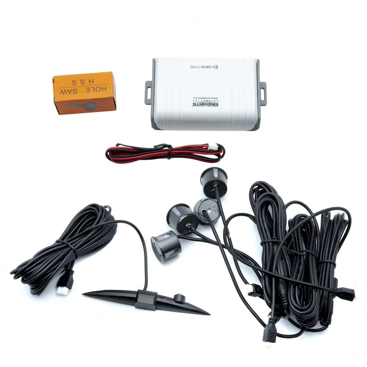 Parkeringssensor med display – Antracit – ultraljudssensor – 4 sensorer