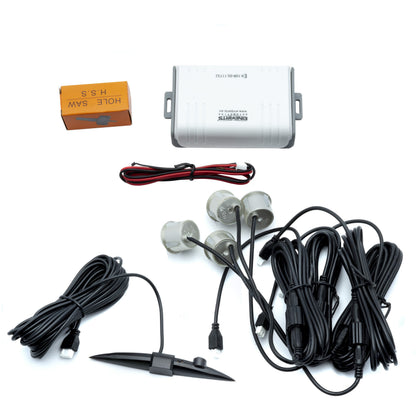 Parkeringssensor med display – Askgrå – ultraljudssensor – 4 sensorer – 4x 2,5 m