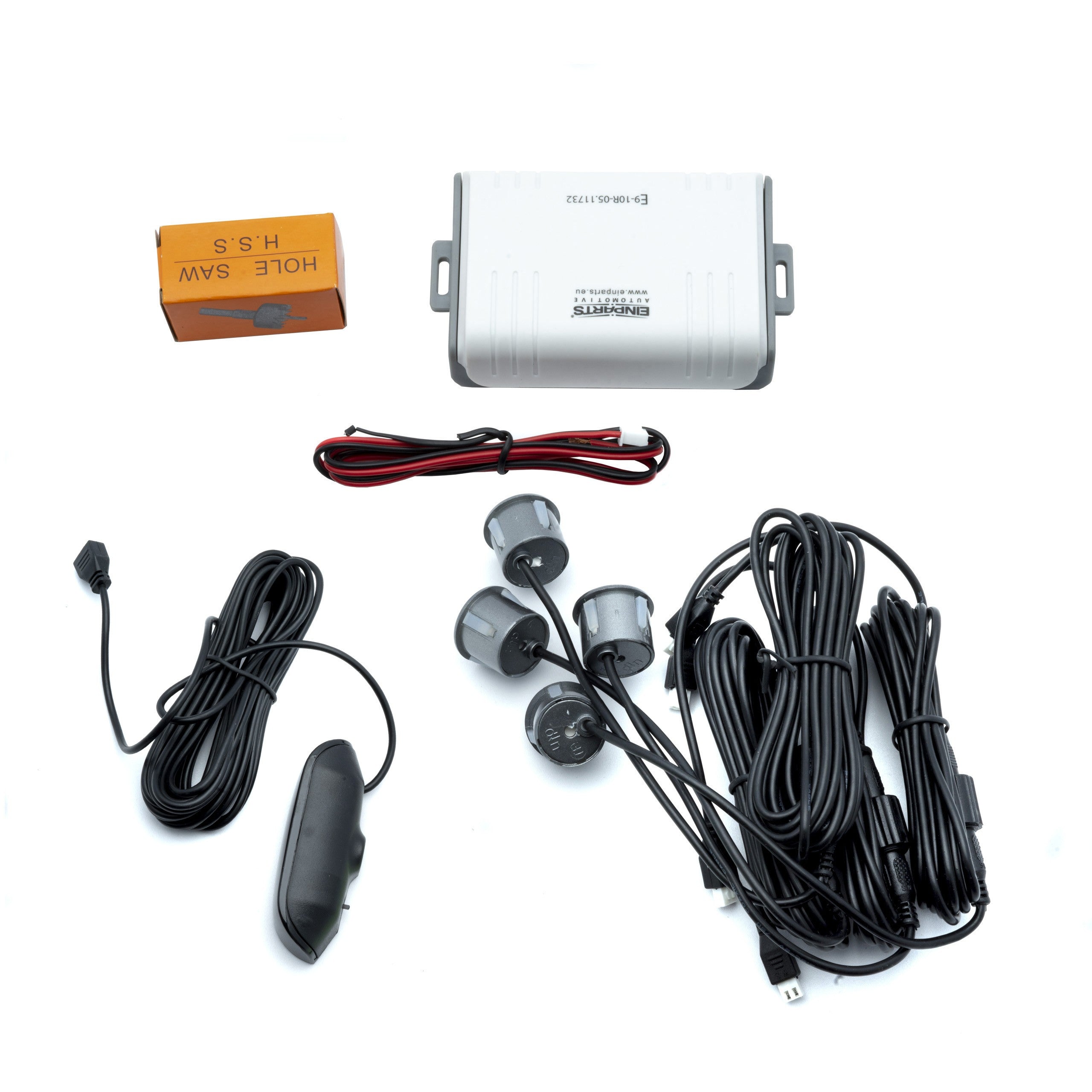 Parkeringssensor med display – Grå – ultraljudssensor – 4 sensorer – 4x 2,5 m