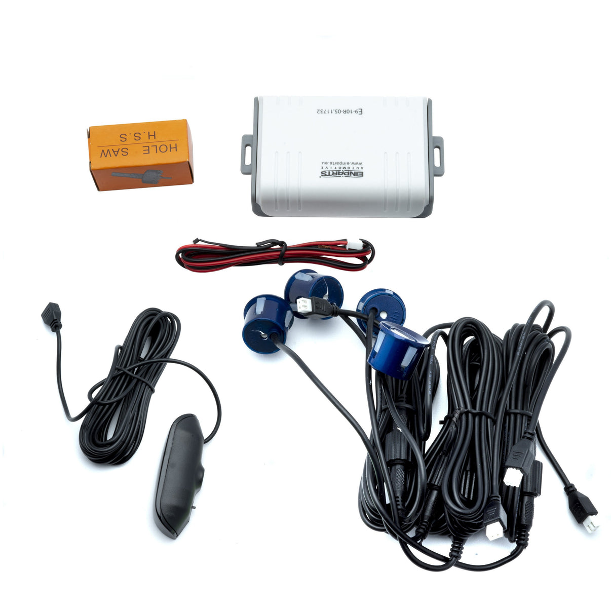 Parkeringssensor med display – Indigoblå – ultraljudssensor – 4 sensorer