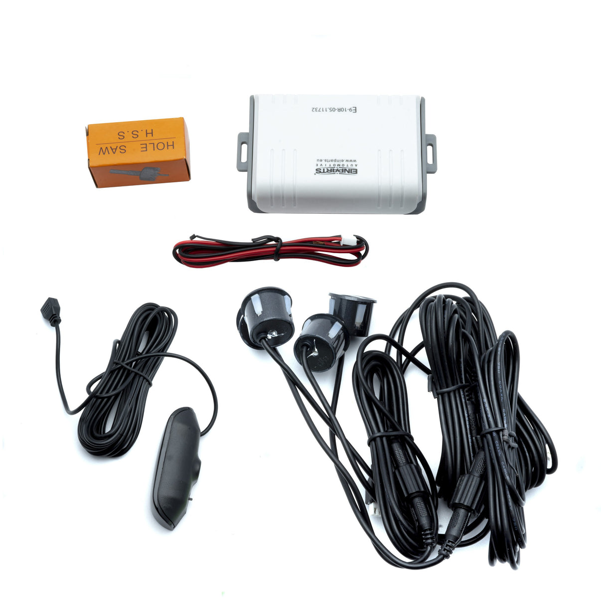 Parkeringssensor med display – Grafit – ultraljudssensor – 4 sensorer – 4x 2,5 m