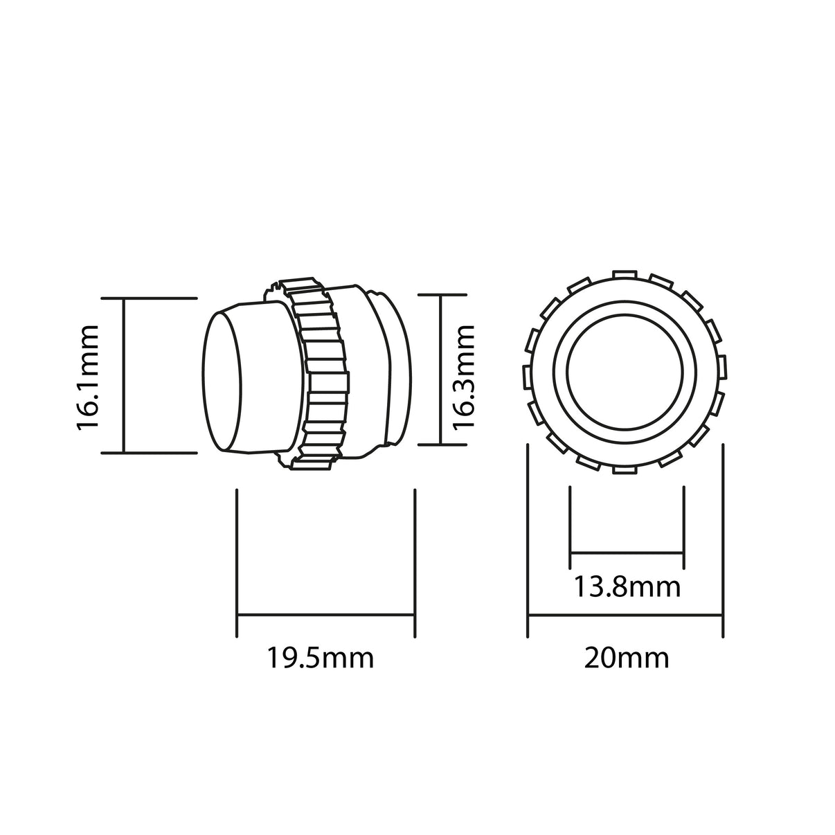 Parkeringssensor – Silver – ultraljudssensor – 1 sensorer – 2,5 m
