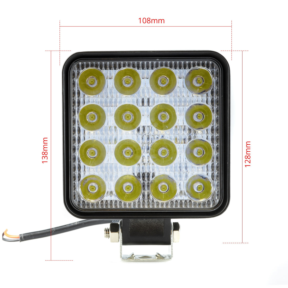 LED-arbetslampa – 48 W – 6000K – 16 LED – 3600 LM – 110 mm