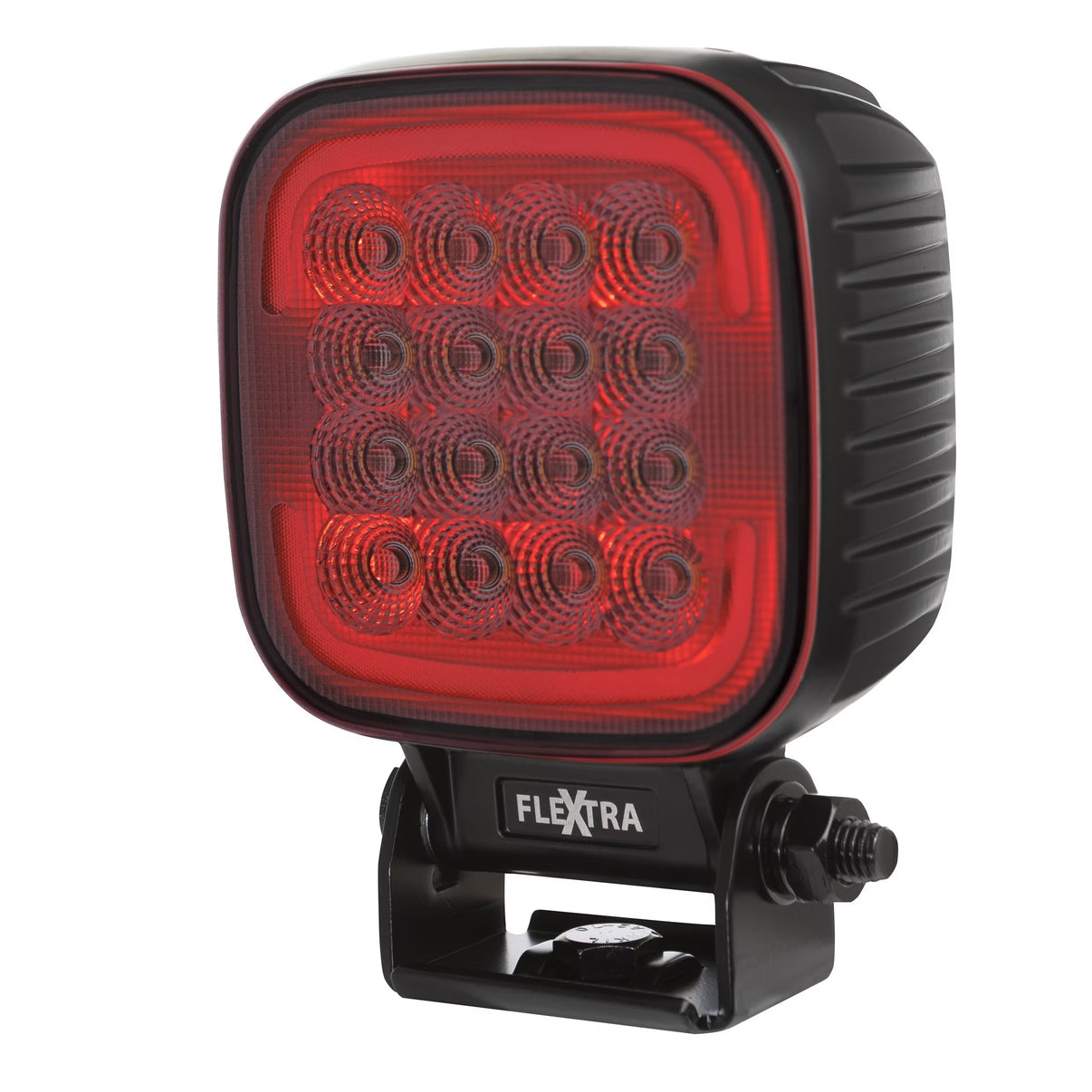 närbild på detaljer och material av Arbetsljus Quad 80W OSRAM LED IP69K med positionsljus & flodljus – Razor Sweden