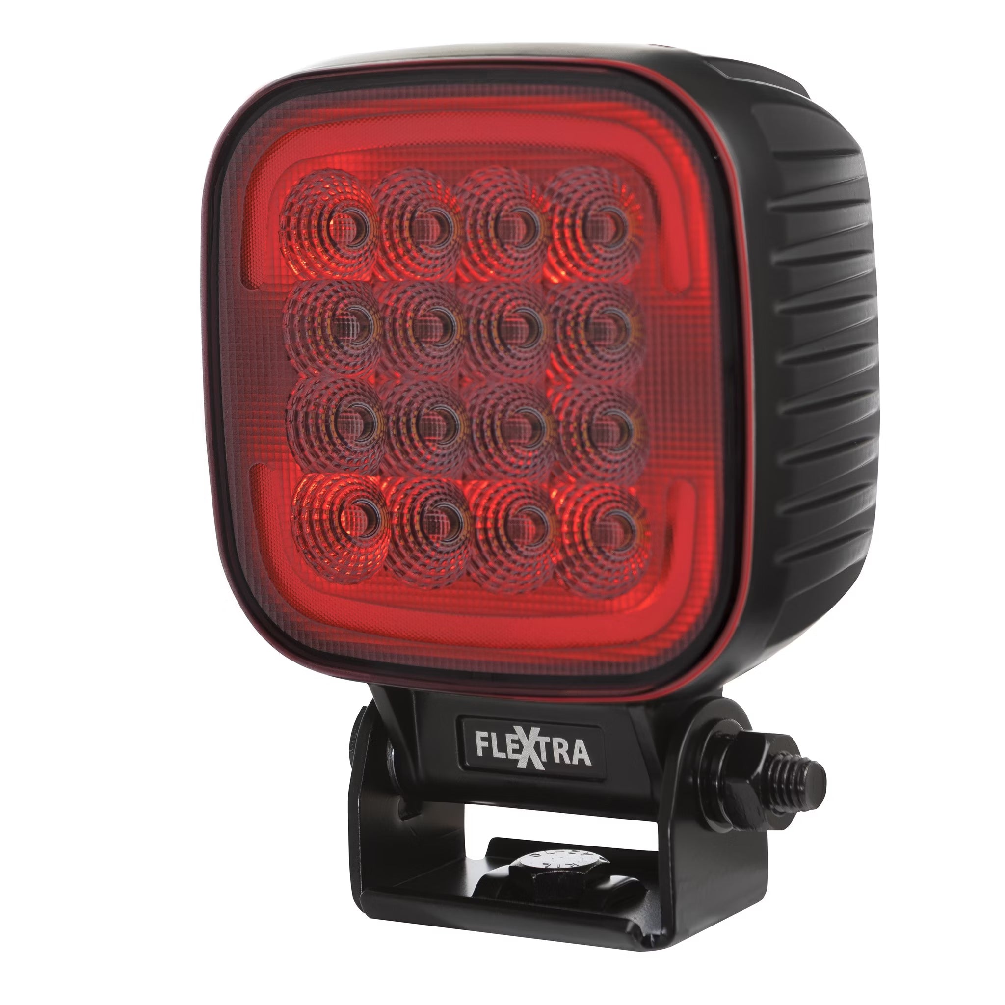 närbild på detaljer och material av Arbetsljus Quad 80W OSRAM LED IP69K med positionsljus & flodljus – Razor Sweden
