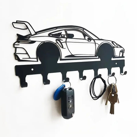 Bilnyckelhållare till Porsche GT3 RS – väggmonterad metall – produktbild framifrån | Carlevel