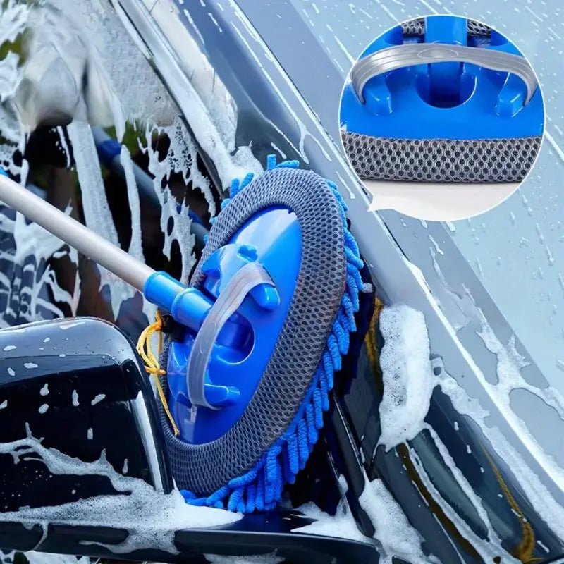 Biltvättborste mikrofiber förlängningsbar – repfri & effektiv bilrengöring – närbild detaljer | Carlevel
