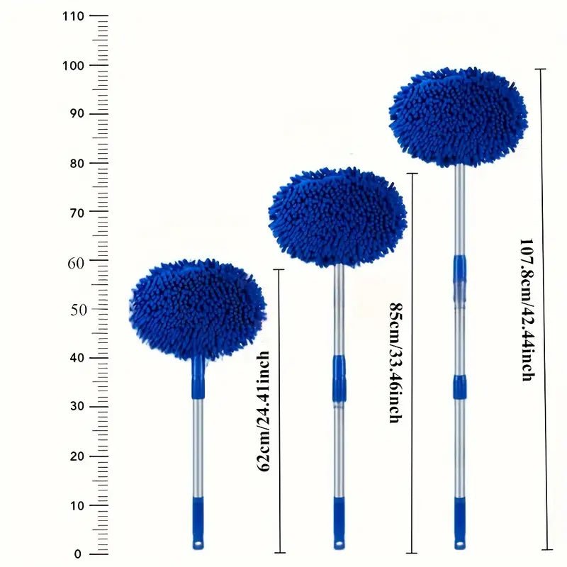 Biltvättborste mikrofiber förlängningsbar – repfri & effektiv bilrengöring – produktvy från sidan | Carlevel