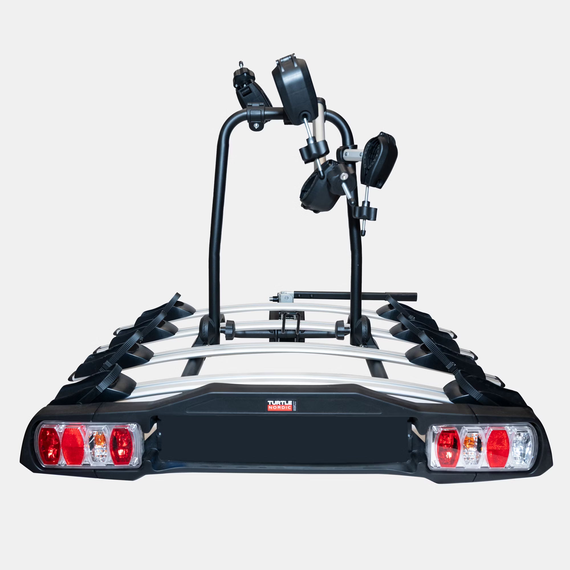 Cykelhållare Turtle Nordic – Dragkrok – För 4 cyklar – Låsbar & fällbar – produktbild
