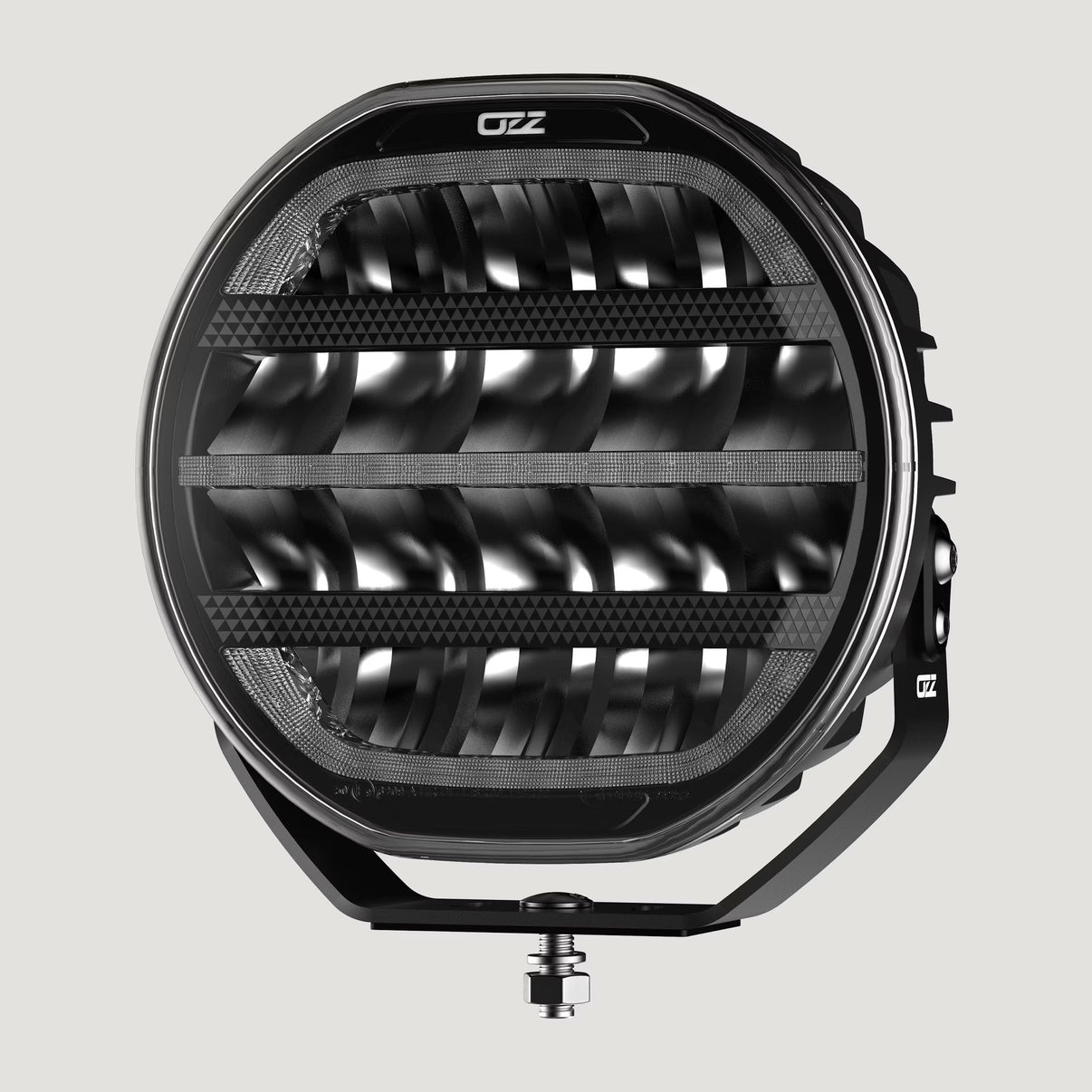OZZ 9" LED Extraljus 160 W med Tredelat Positionsljus – närbild