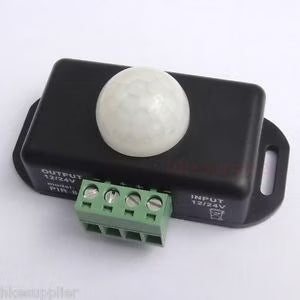 IR-sensor 12–24V – Rörelsesensor med justerbar timer, svart eller vit – detaljbild