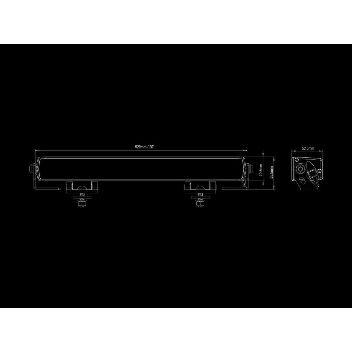 LED-ramp Razor Driver Edition 20" 90 W – Slim 40 mm & 448 m räckvidd – alternativ vy