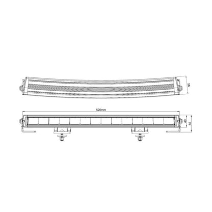 LED-ramp Razor Driver Edition Curved 20" 98 W – Slim 40 mm & 420 m räckvidd – alternativ vy