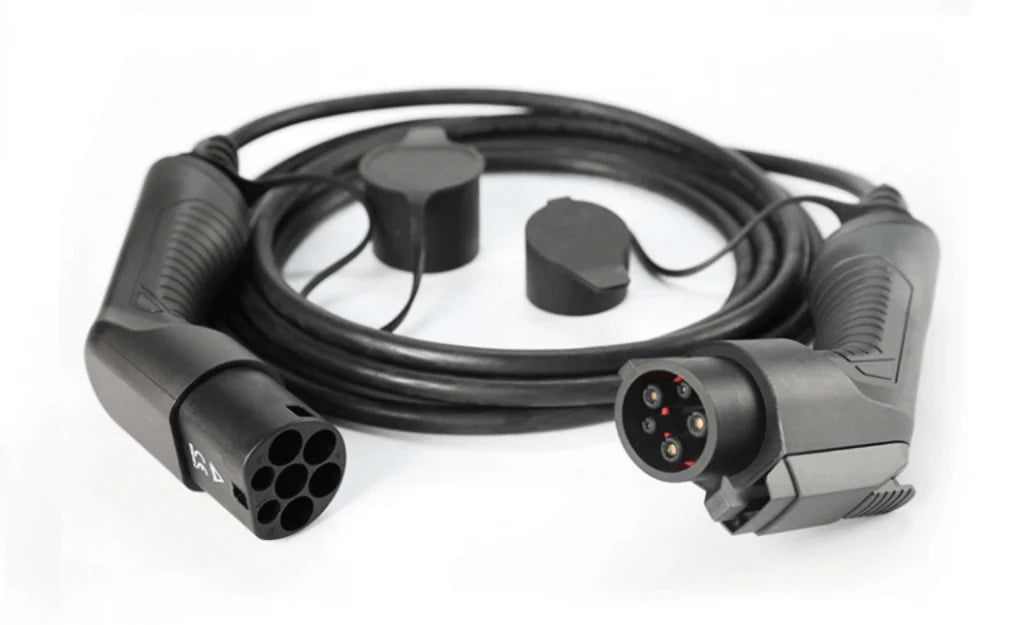 Laddkabel Typ 1 till Typ 2 3,7 kW 230 V 16A 1-fas Evconnect – Mode 3 laddkabel – närbild detaljer | Evconnect