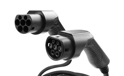 Laddkabel Typ 2 till Typ 2 22 kW 400 V 32A 3-fas Evconnect – produktvy från sidan | Evconnect