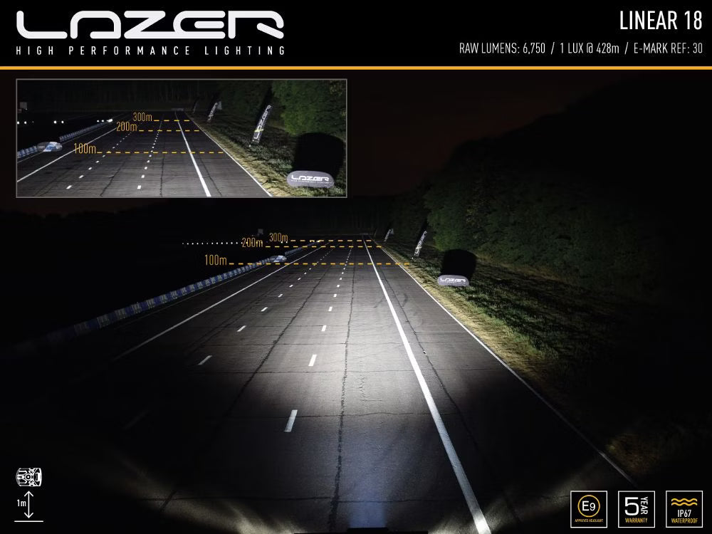 Grillkit extraljus Linear 18 – Peugeot Expert / Vivaro / Jumpy – LED Ramp – alternativ vy