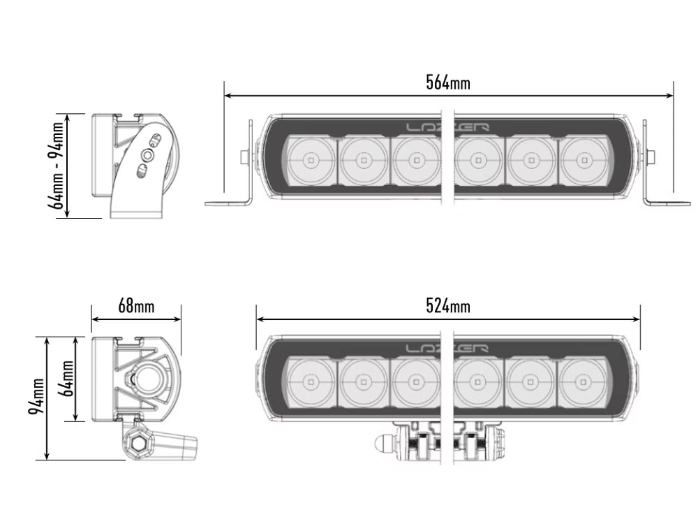 LED-ramp ST12 Evolution 12408lm – 21" ramp med Drive-ljusbild – alternativ vy