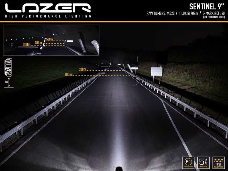LED Extraljus Sentinel 9" Vit med E-Boost 87W – användning