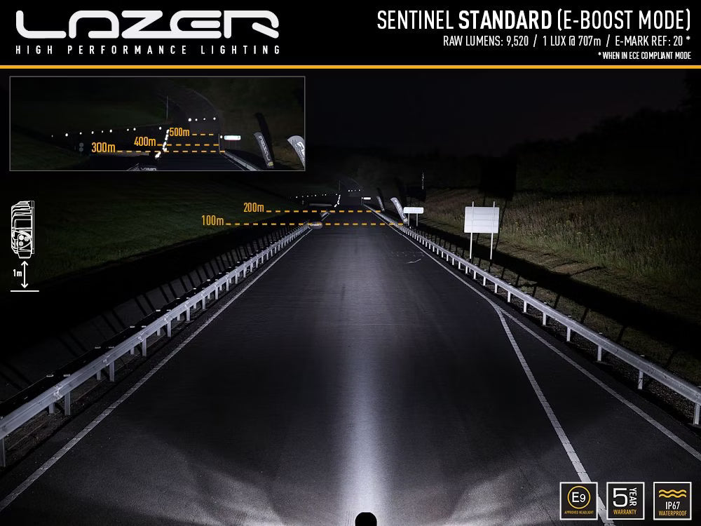 LED Extraljus Sentinel Black 9" med E-Boost – användning