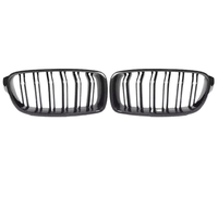 Njurgrill till BMW 3-serie F30/F35 2012–2019 – glanssvart kolfibermönster – produktbild framifrån | Carlevel