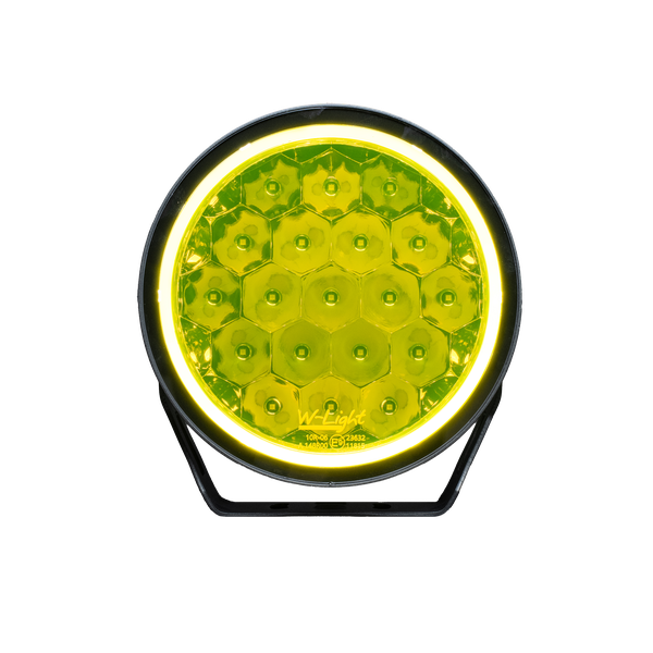 sidovy som visar profil och design av W9 Phoenix XTREME LED Extraljus – Yellow – PHOENIX