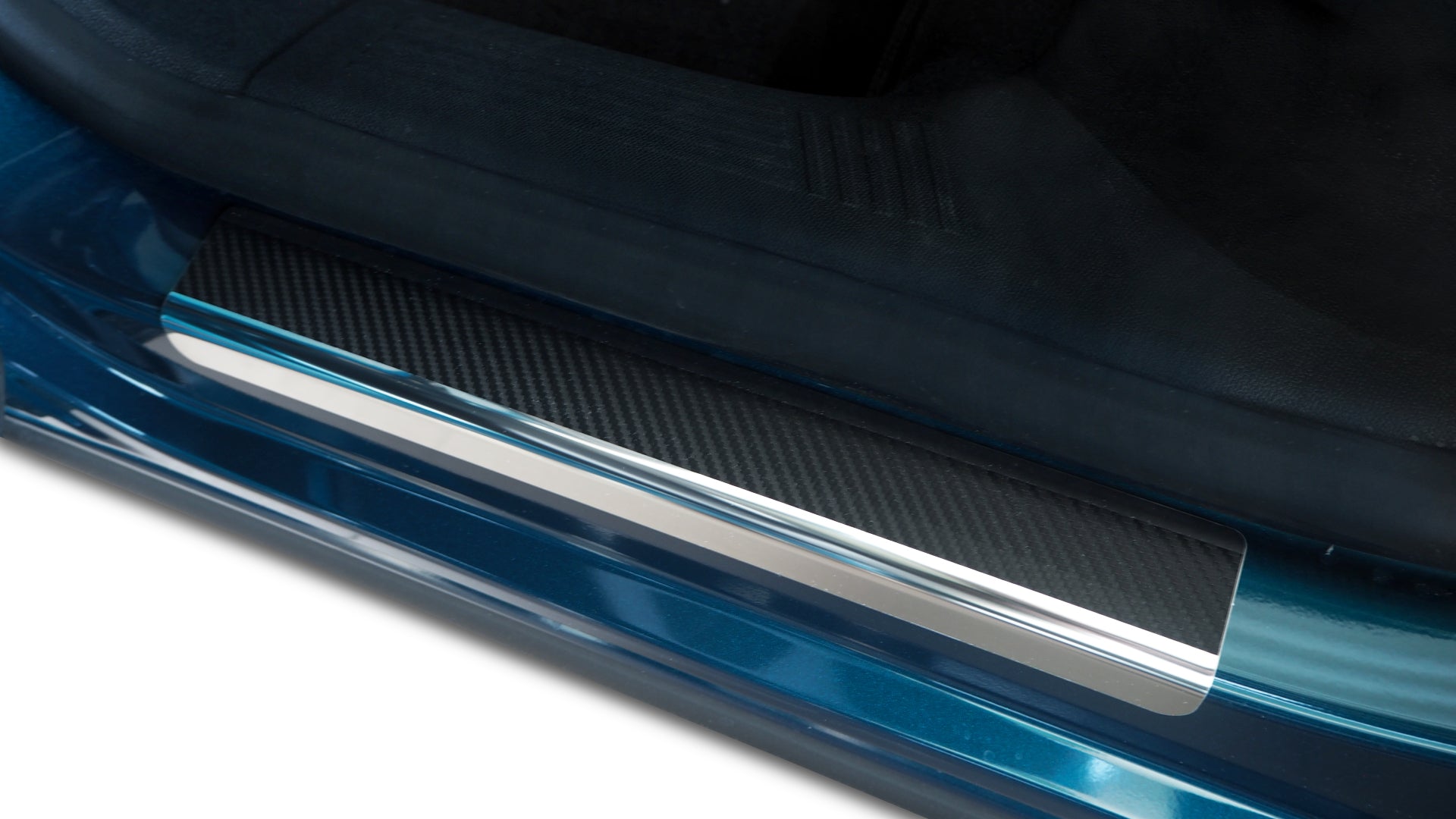 Tröskelskydd till Peugeot 408 2023+ – Kolfiber-look (stål)