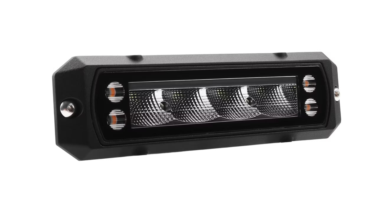 sidovy som visar profil och design av Arbetsljus Worker 32 Flash 40W blixtljus IP69K – Razor Sweden – Razor Sweden