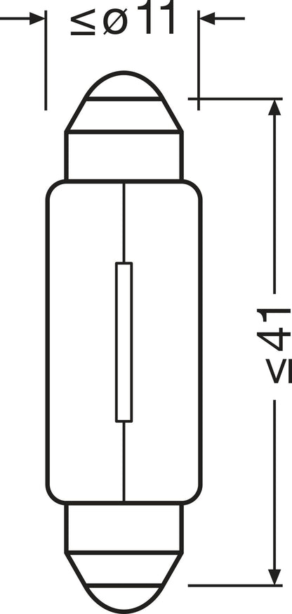 OSRAM ORIGINAL FESTOON – 5W – 12V – produktvy från sidan | OSRAM