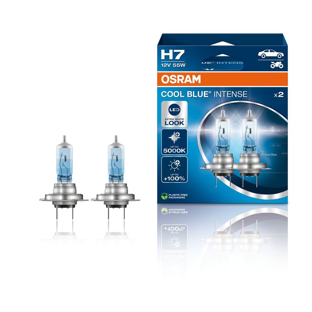 OSRAM – H7 Halogenstrålkastarlampa – Duo box – 2 – PACK – produktbild framifrån | OSRAM