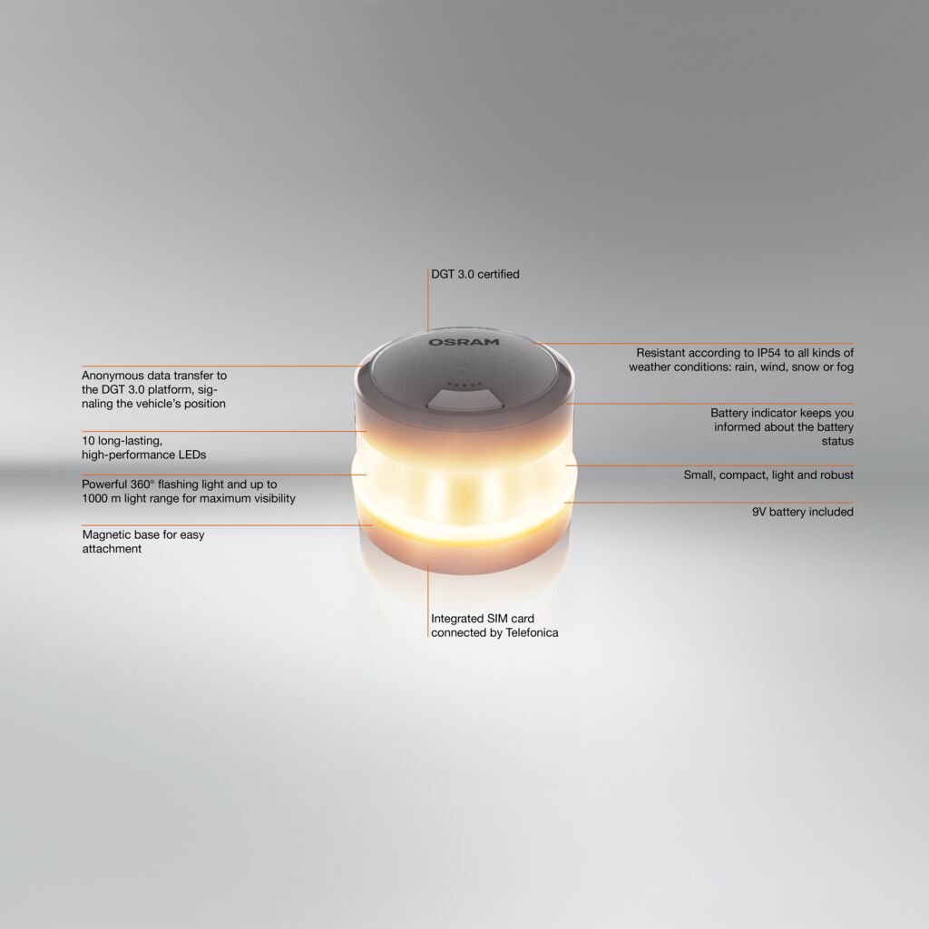extra vy som visar funktioner på Osram Roadflare V16 IOT – OSRAM