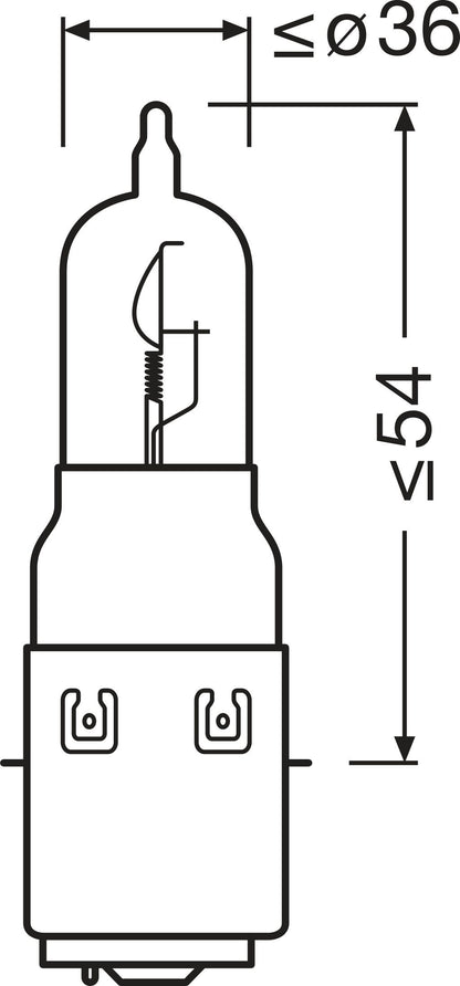 OSRAM ORIGINAL LINE – S2 – 12 V – 3535 W – produktvy från sidan | OSRAM