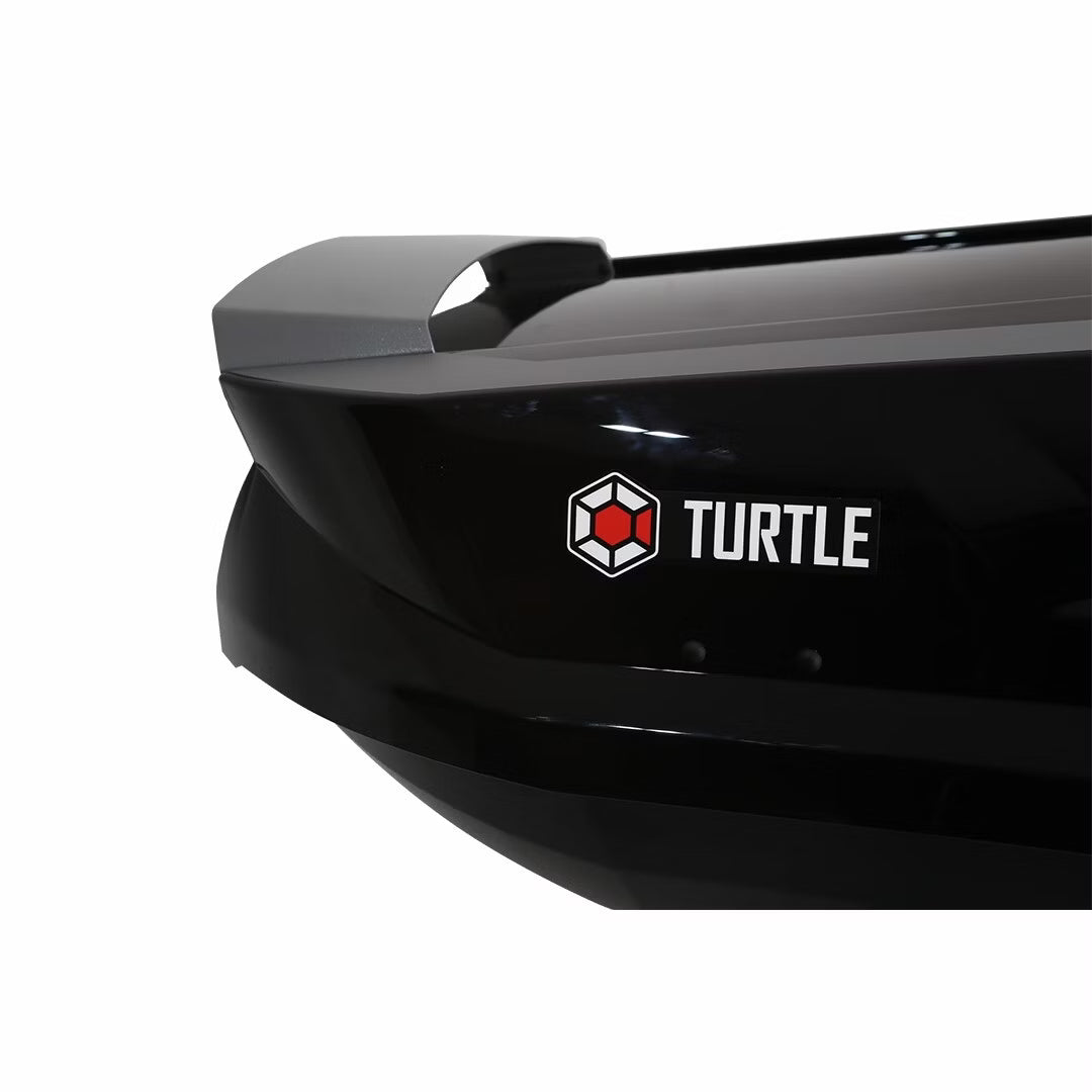 Takbox Turtle Tirol – 420 liter – Blanksvart – Aerodynamisk & säker – närbild